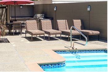 Poolside grilling area